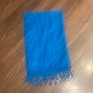 Vibrant Blue Pashmina with Fringe